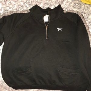 Black and Grey Half-Zip up PINK Sweatshirt